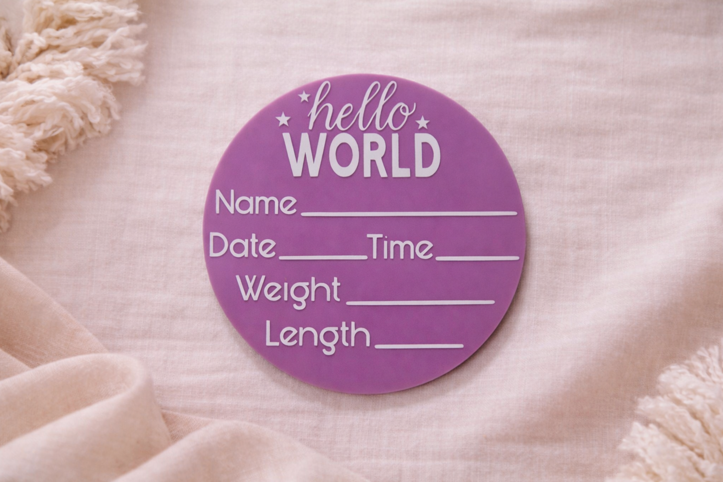 ACRYLIC BABY ANNOUNCEMENT