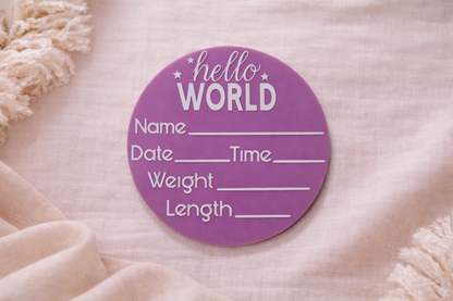 ACRYLIC BABY ANNOUNCEMENT