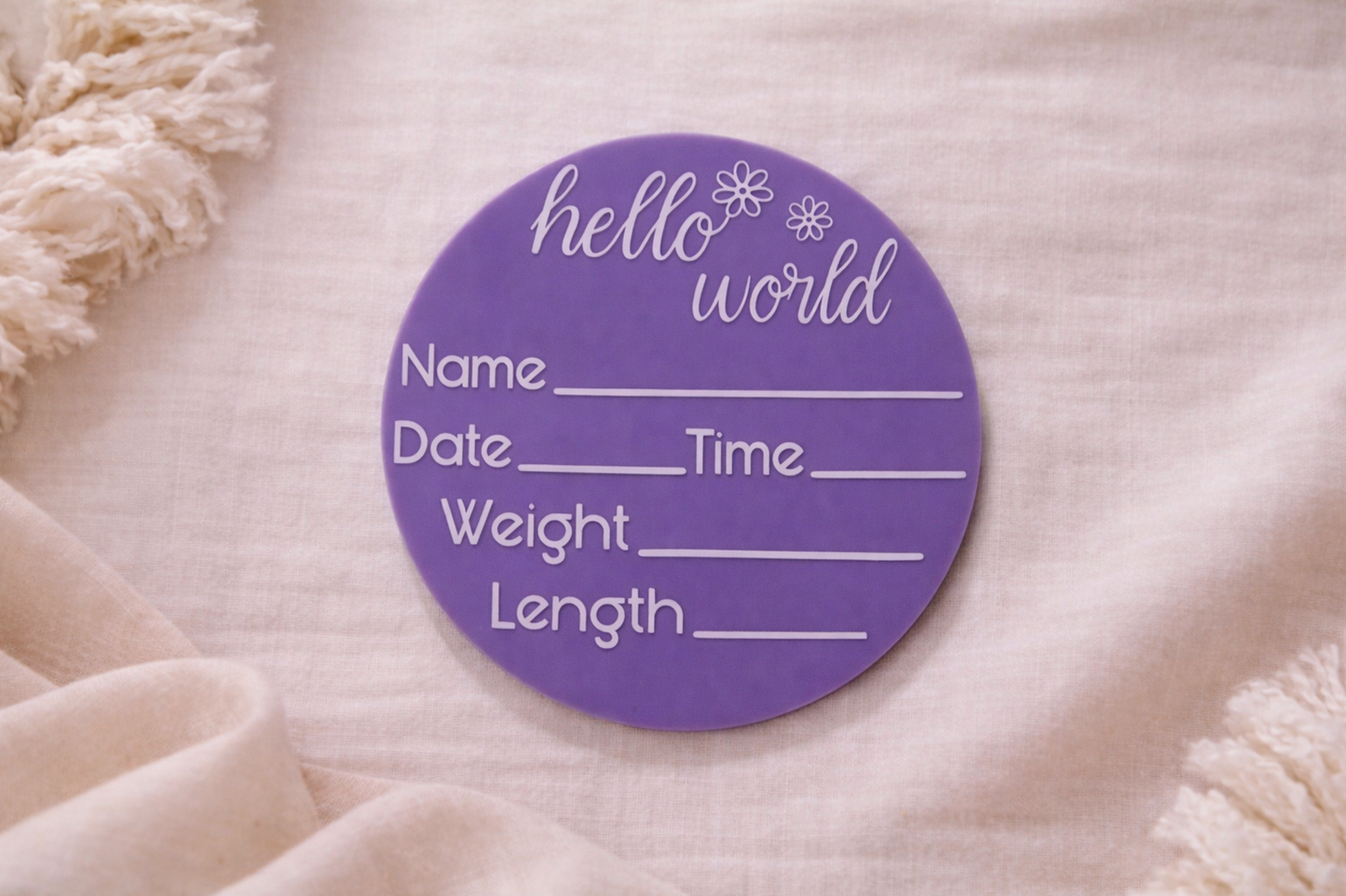 ACRYLIC BABY ANNOUNCEMENT